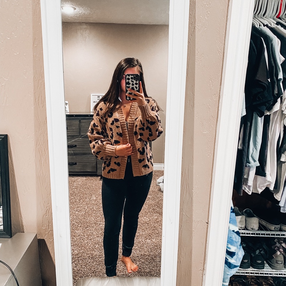 Leopard print cardigan
